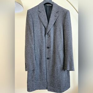 CANALI Unlined Single-Breasted 3 Button Gray Wool Coat Made in Italy Size:L